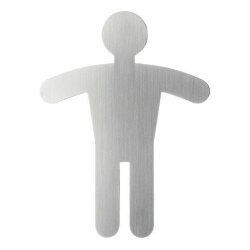 Panneau adhésif - WC Homme - 90 x 120 mm - acier brossé