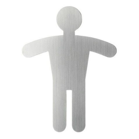 Panneau adhésif - WC Homme - 90 x 120 mm - acier brossé