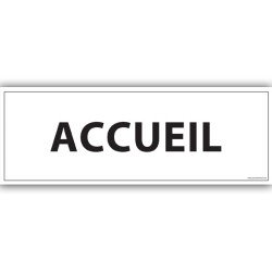 Panneau de signalisation - Pictogramme Accueil - 210 x 75 mm  - Gris - Vinyle Souple Autocollant