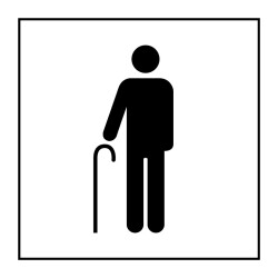 Panneau - Accès prioritaire personne âgée - PI PF 055 - ISO 7001  - 125 x 125 mm - PVC