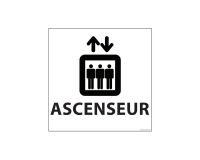 Panneau ASCENSEUR - fond blanc 250 x 250 mm
