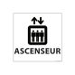 Panneau ASCENSEUR - fond blanc 250 x 250 mm