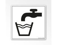 Panneau d'Information - Pictogramme Eau potable - Format Carré