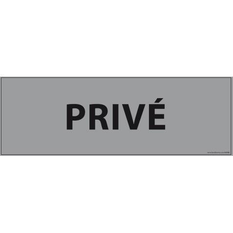 Plaque de porte PRIVE - 210 x 75 mm - PVC