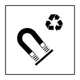 Panneau - Info Recyclage Acier Magnétique - PI PF 064 - ISO 7001  - 125 x 125 mm - PVC - Gris