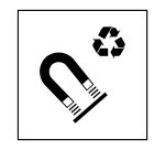 Panneau - Info Recyclage Acier Magnétique - PI PF 064 - ISO 7001  - 125 x 125 mm - PVC 2 mm - Gris