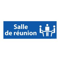 Panneau d'information - Salle de réunion - 210x75 mm - PVC  - Blanc - Vinyle Souple Autocollant