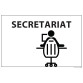Panneau SECRETARIAT + symbole - fond blanc 300 x 200 mm