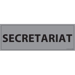Panneau d'information - Secrétariat - 210x75 mm  - Bleu - PVC