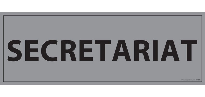 Panneau Secrétariat vinyle ou PVC 210 x 75 mm