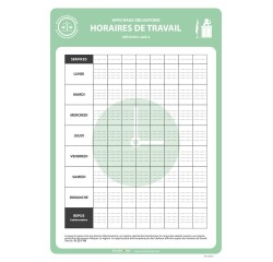 Affiche - Horaires de travail - Format A3 - Papier plastifié