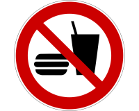 Panneau d'interdiction - Interdiction de manger et boire - P022