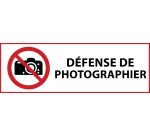 Panneau d'interdiction - Défense de photographier - P029  - 297 x 105 mm - Vinyle Souple Autocollant