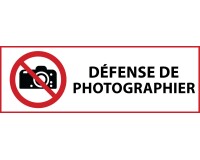 Panneau d'interdiction - Défense de photographier - P029