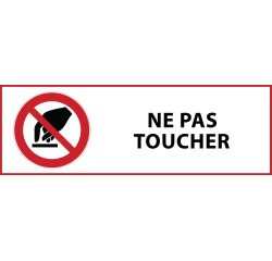 Panneau d'interdiction - Interdiction de toucher - P010  - 297 x 105 mm - Vinyle Souple Autocollant