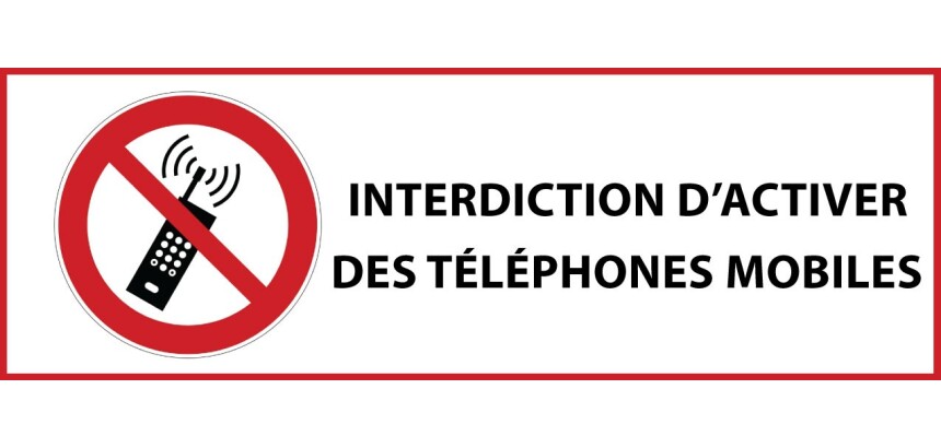 Panneau - Interdiction téléphones mobiles - P013 - ISO 7010