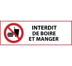 Panneau d'interdiction - Interdiction de boire et manger - P022  - 297 x 105 mm - PVC 2 mm