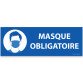 Panneau signalétique masque obligatoire ERP - Rectangle bleu