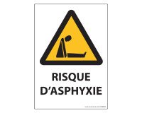 Panneau d'obligation "Risque d'asphyxie" - ISO 7010 - W041  - 210 x 148 mm (A5) - Vinyle Souple Autocollant
