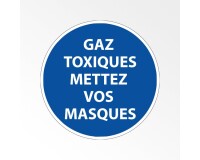 Panneau Obligatoire - EPI - Gaz toxiques Mettez vos masques