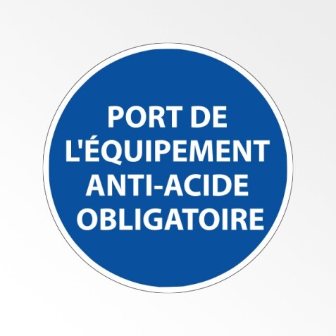 Panneau Obligatoire - EPI - Port de l'équipement anti-acide