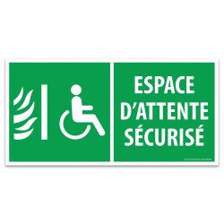 Signalétique évacuation – Espace d’attente sécurisé – ISO 7010  - 200 x 100 mm - PVC
