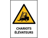 Panneau Danger - chariots élévateurs - W014 - ISO 7010  - PVC à visser - A4