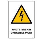 Panneau danger - Haute Tension Danger de Mort - W012 - ISO 7010  - Vinyle Souple Autocollant - A4