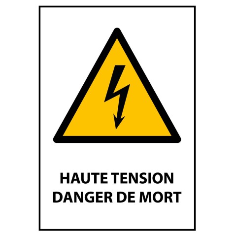 Panneau danger - Haute Tension Danger de Mort - W012 - ISO 7010