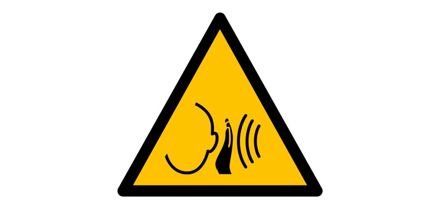 Signalétique danger W038 - Bruit fort soudain - Norme ISO 7010