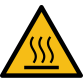Signalétique de danger - Picto Surface Chaude - W017 - ISO 7010  - 50 mm - Vinyle Souple Autocollant