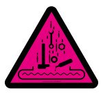 Panneau Danger Zone FME – Signalisation de sécurité – Fond Rose