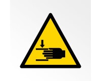 Panneau danger - Écrasement des mains - ISO 7010 - W024  - 50 mm - Vinyle Souple Autocollant