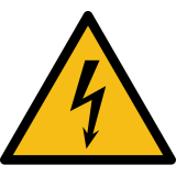 Signalétique de danger - Pictogramme Électricité - W012 - ISO 7010  - 50 mm - Vinyle Souple Autocollant