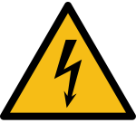 Signalétique de danger - Pictogramme Électricité - W012 - ISO 7010  - 100 mm - Vinyle Souple Autocollant
