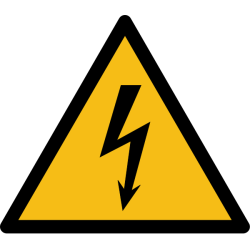 Panneau danger - Électricité - W012  - 200 mm - Vinyle Souple Autocollant