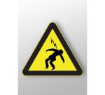 Panneau danger - Haute tension - 250 mm - PVC - W012 - ISO 7010  - Vinyle Souple Autocollant