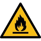 Panneau de danger - Matière inflammable - W002 - ISO 7010  - 100 mm - PVC