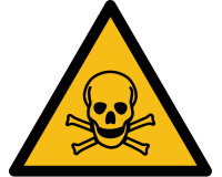Signalétique de danger - Matières toxiques - W016 - ISO 7010  - 50 mm - Vinyle Souple Autocollant