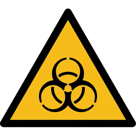 Signalétique de danger - Risque biologique - W009 - ISO 7010  - 50 mm - Vinyle Souple Autocollant