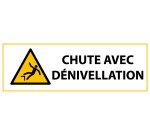 Panneau de danger - Chute avec dénivellation - W008 - ISO 7010  - 297 x 105 mm - Vinyle Souple Autocollant