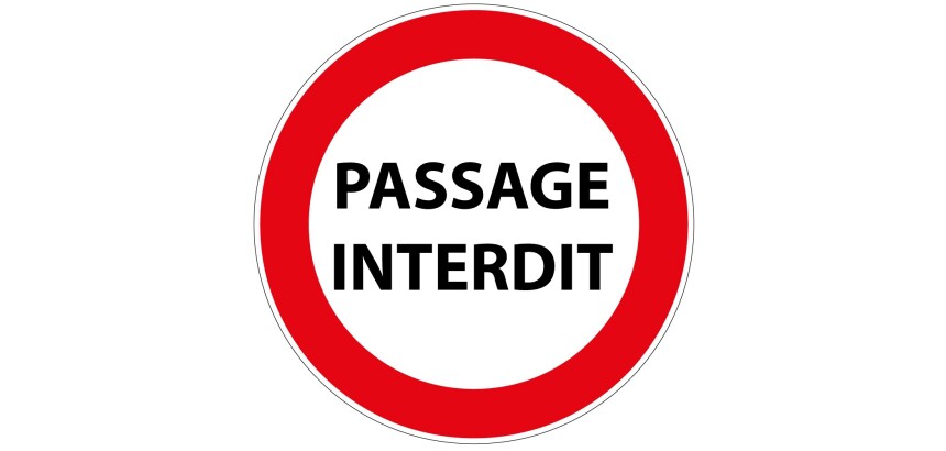 Panneau de prescription - Passage interdit - B19 - ISO 7010  - 200 mm - Vinyle Souple Autocollant