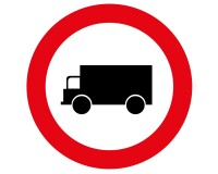 Panneau - Accès interdit véhicules transport marchandise  - 400 mm - Aludibond