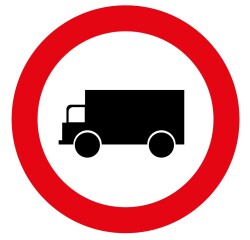 Panneau - Accès interdit véhicules transport marchandise  - 400 mm - Aludibond