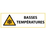 Signalétique danger W010 - Basses températures - Norme ISO 7010  - 450 x 150 mm - Vinyle Souple Autocollant