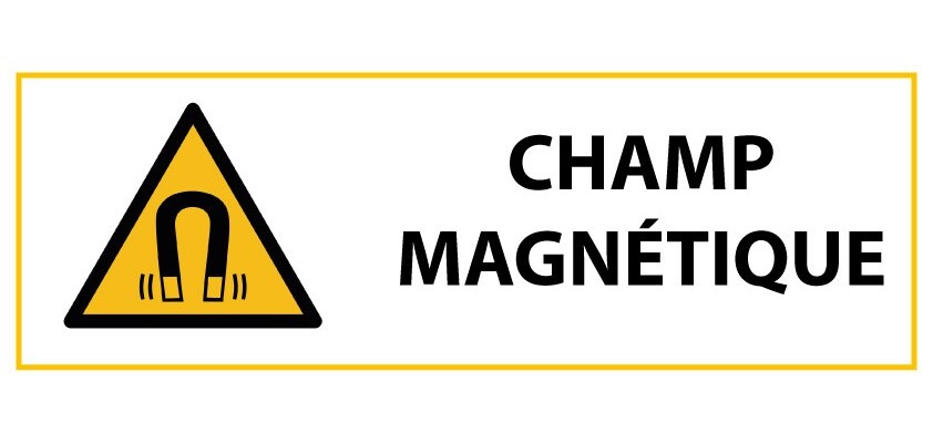 Signalétique de danger - Picto Champ magnétique - W006 - ISO 7010  - 297 x 105 mm - PVC 2 mm