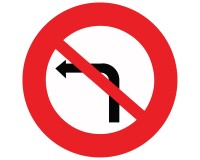 Panneau de prescription B2a - Interdit Tourner à Gauche Intersection  - 400 mm - Aludibond