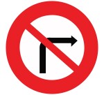Panneau Prescription - Interdit de Tourner à droite - ISO 7010  - 200 mm - Vinyle Souple Autocollant