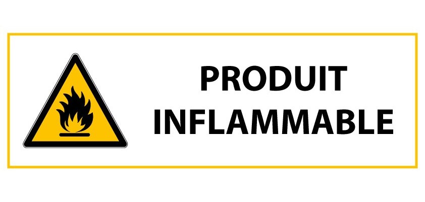 Panneau danger - Matières Inflammables - W021 - ISO  7010  - 450 x 150 mm - PVC 2 mm