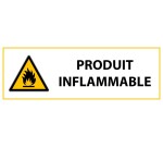 Panneau danger - Matières Inflammables - W021 - ISO  7010  - 450 x 150 mm - Vinyle Souple Autocollant